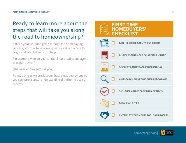 3 3FIRST TIME HOMEBUYER CHECKLIST 3 3FIRST TIME HOMEBUYER CHECKLIST