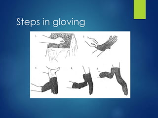 Steps in gloving
 