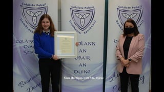 Siun Hartigan with Ms. Byrne
 