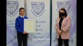 Katelyn Robinson with Ms.
Byrne
 