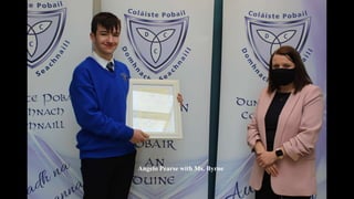 Angelo Pearse with Ms. Byrne
 