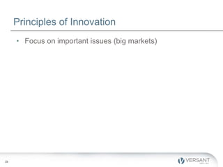 25
Principles of Innovation
• Focus on important issues (big markets)
• Seek the truth
• Be disciplined
 