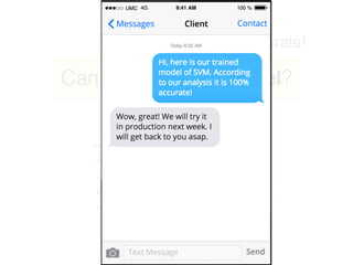 100% accurate!
Can we trust this model?
We have balanced data:
 