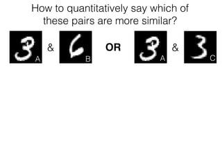 How to quantitatively say which of
these pairs are more similar?
& &
A B CA
OR
 