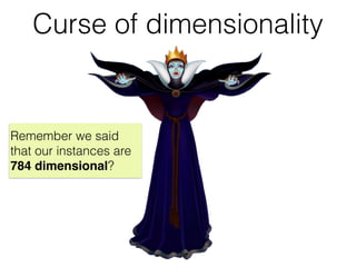 Curse of dimensionality
Remember we said
that our instances are
784 dimensional?
 