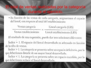 El total de ventas realizadas por la categoría
durante el ejercicio.
 