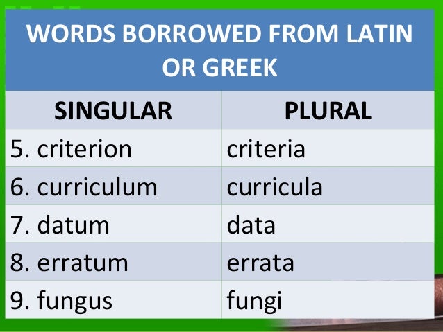 eng7 sva irregular plural forms what is the plural form of curriculum