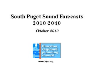 1 swensson south sound science symposium - swensson forecast oct 2010
