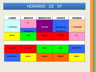 HORARIO DE 5º
 