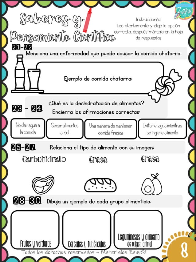 1° T3 Examen Zany de primer grado compl PDF