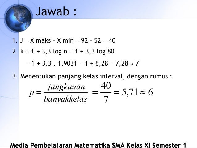 1 tabel distribusi &amp; histogram materi