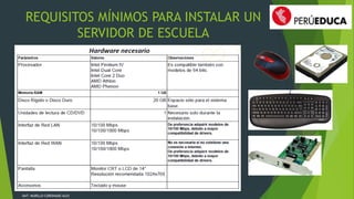 REQUISITOS MÍNIMOS PARA INSTALAR UN 
SERVIDOR DE ESCUELA 
DAT: MURILLO CORONADO ALEX 
 