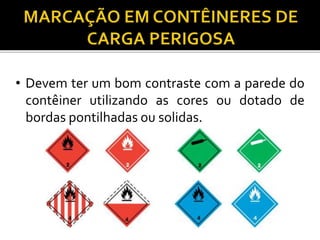• Devem ter um bom contraste com a parede do
contêiner utilizando as cores ou dotado de
bordas pontilhadas ou solidas.
 