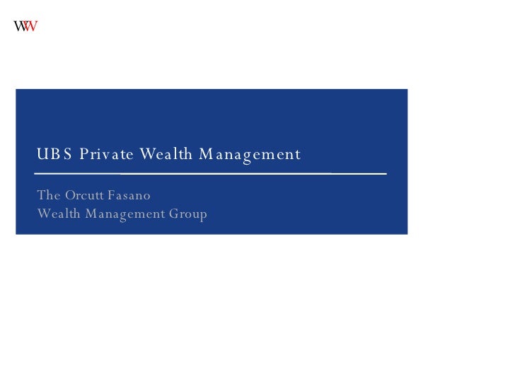 Ubs Wealth Management Organizational Chart