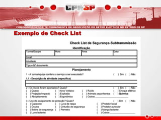 Exemplo de Check List
 