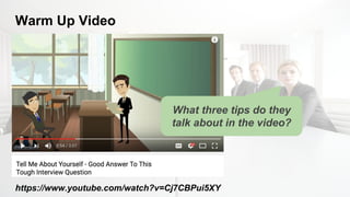 Warm Up Video
What three tips do they
talk about in the video?
https://www.youtube.com/watch?v=Cj7CBPui5XY
 