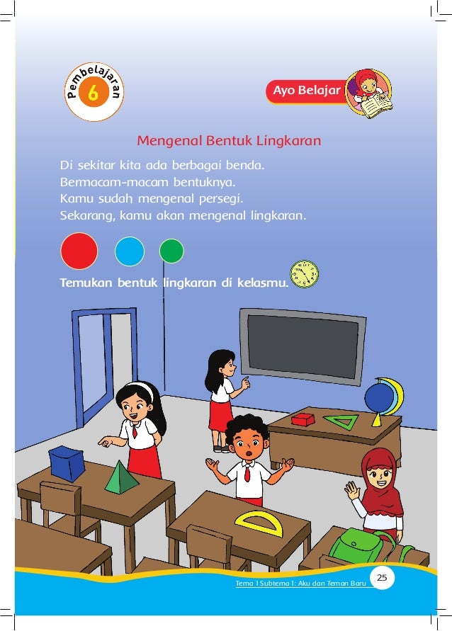 Buku 1 tematik tema 1 Kelas 1 