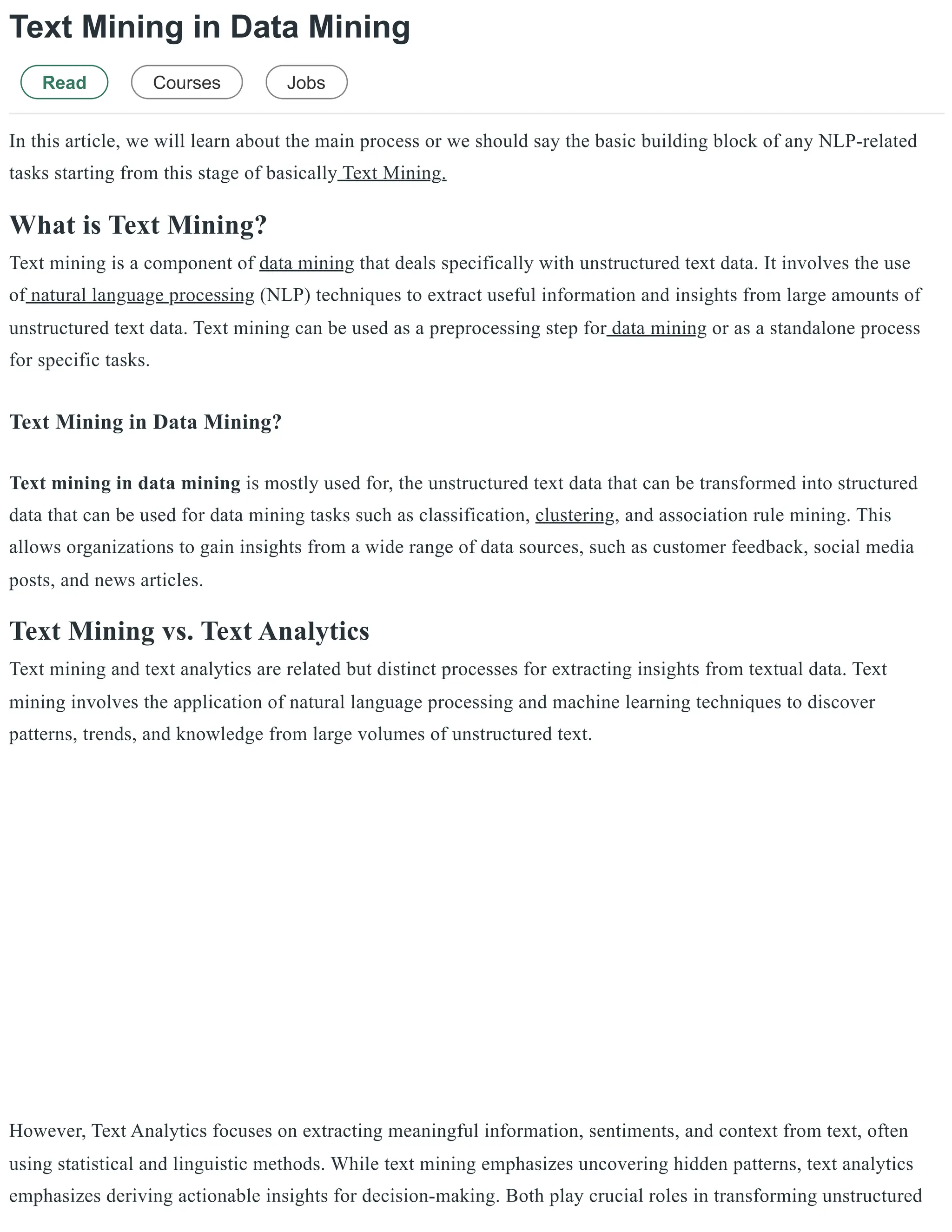 Text mining steps with examples and sample | PDF | Search | Internet
