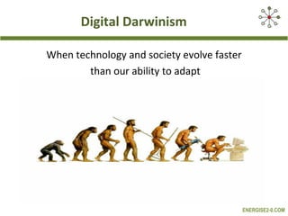 Digital Darwinism
When technology and society evolve faster
than our ability to adapt

ENERGISE2-0.COM

 