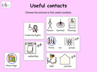 Useful contacts
Choose the pictures to find useful contacts.
 