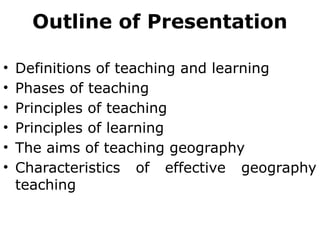 The concept of teaching and learning in education | PPTX