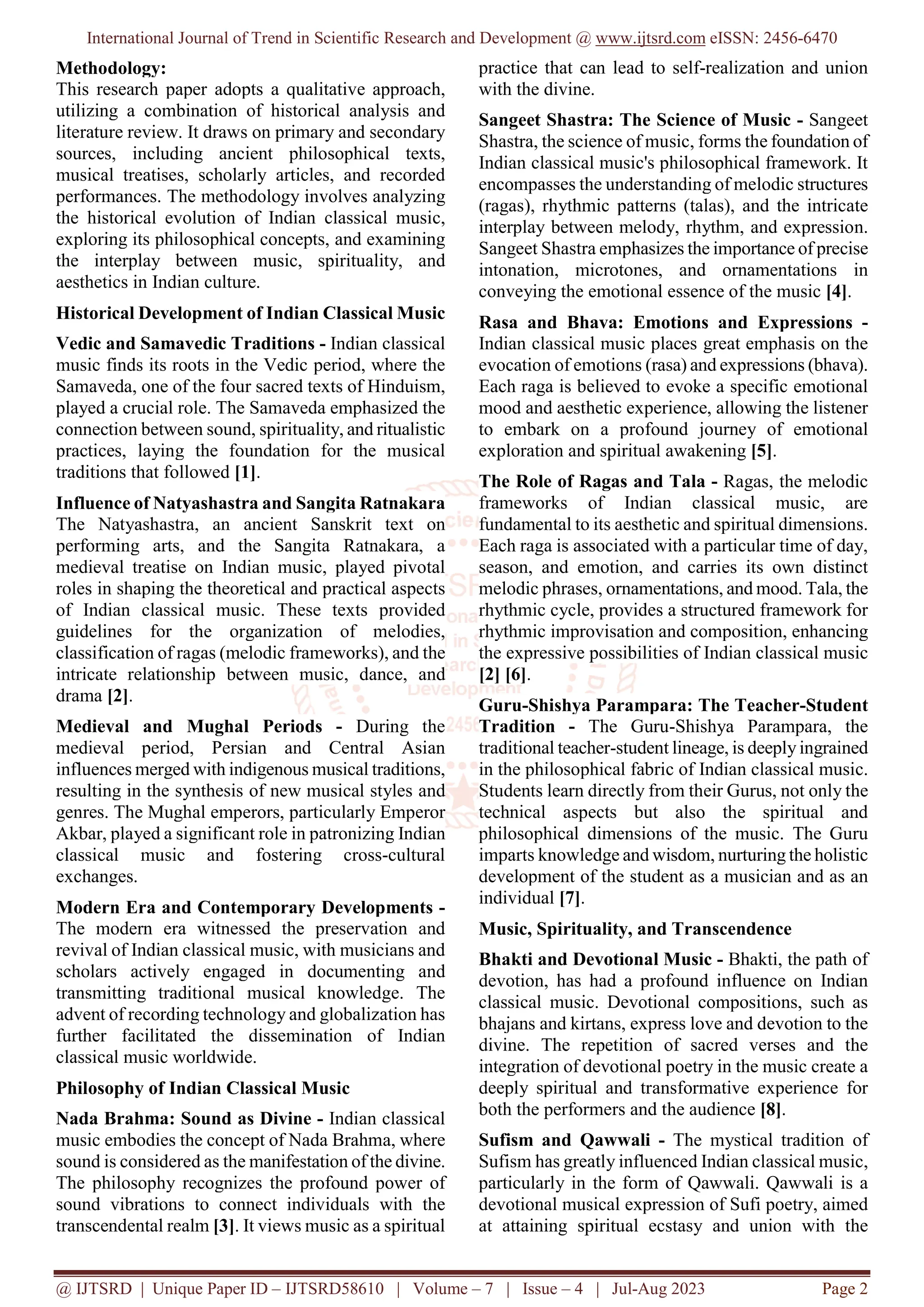 The Philosophical Foundations of Indian Classical Music A Study of the ...