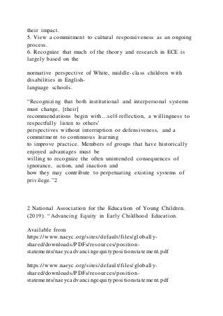 1 The Role Of Equity And Diversity In Early Childhood Educat | DOCX