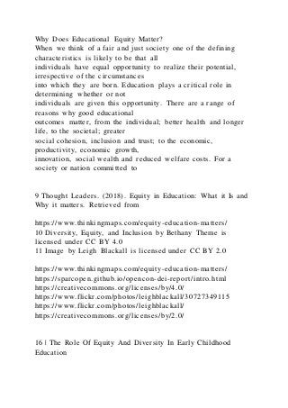 1 The Role Of Equity And Diversity In Early Childhood Educat | DOCX