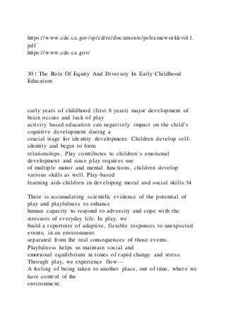 1 The Role Of Equity And Diversity In Early Childhood Educat | DOCX