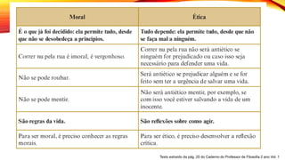 Slide
16
Texto extraído da pág. 20 do Caderno do Professor de Filosofia 2 ano Vol. 1
 