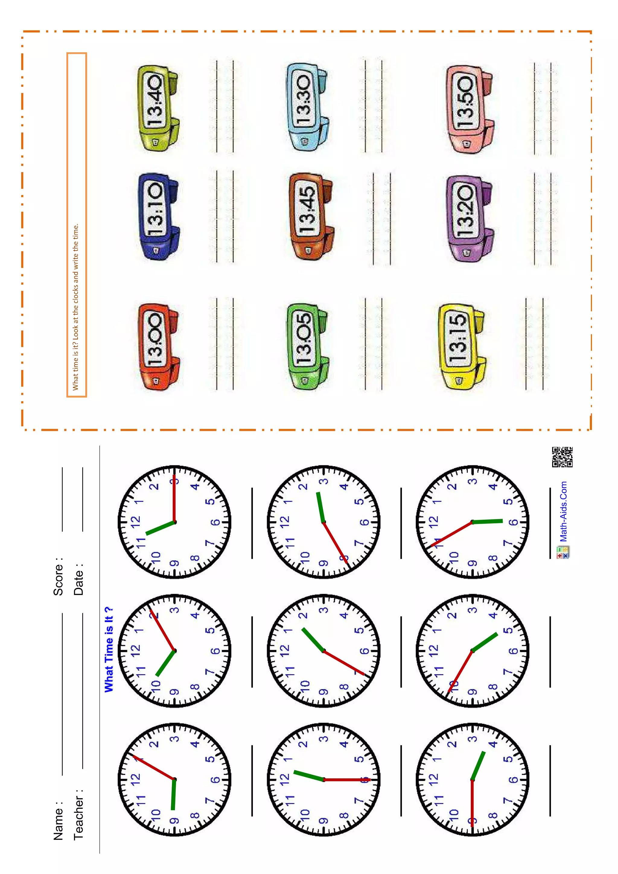1 time worksheet | PDF
