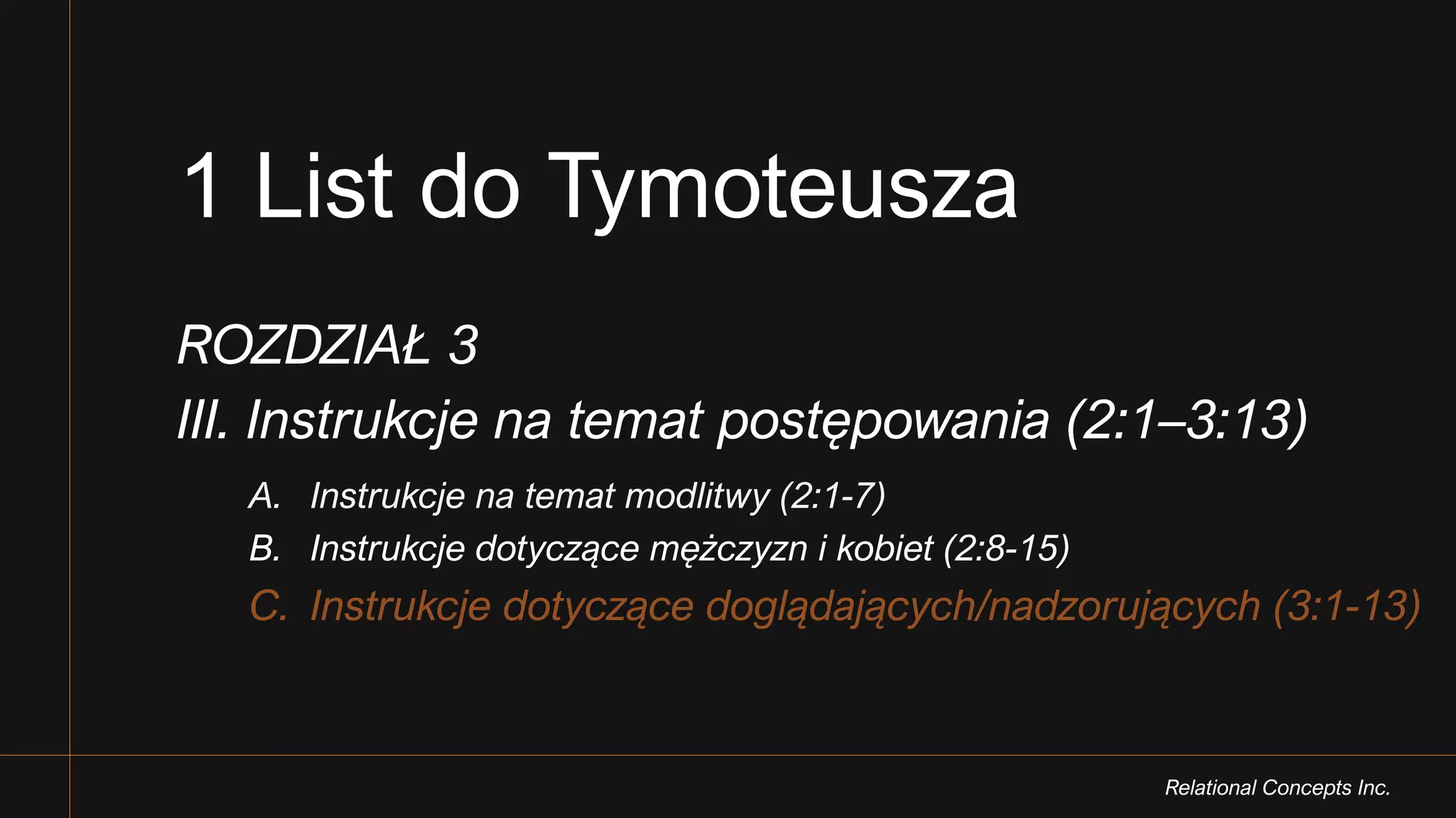 1 List do Tymoteusza Rozdział 3 | PPT