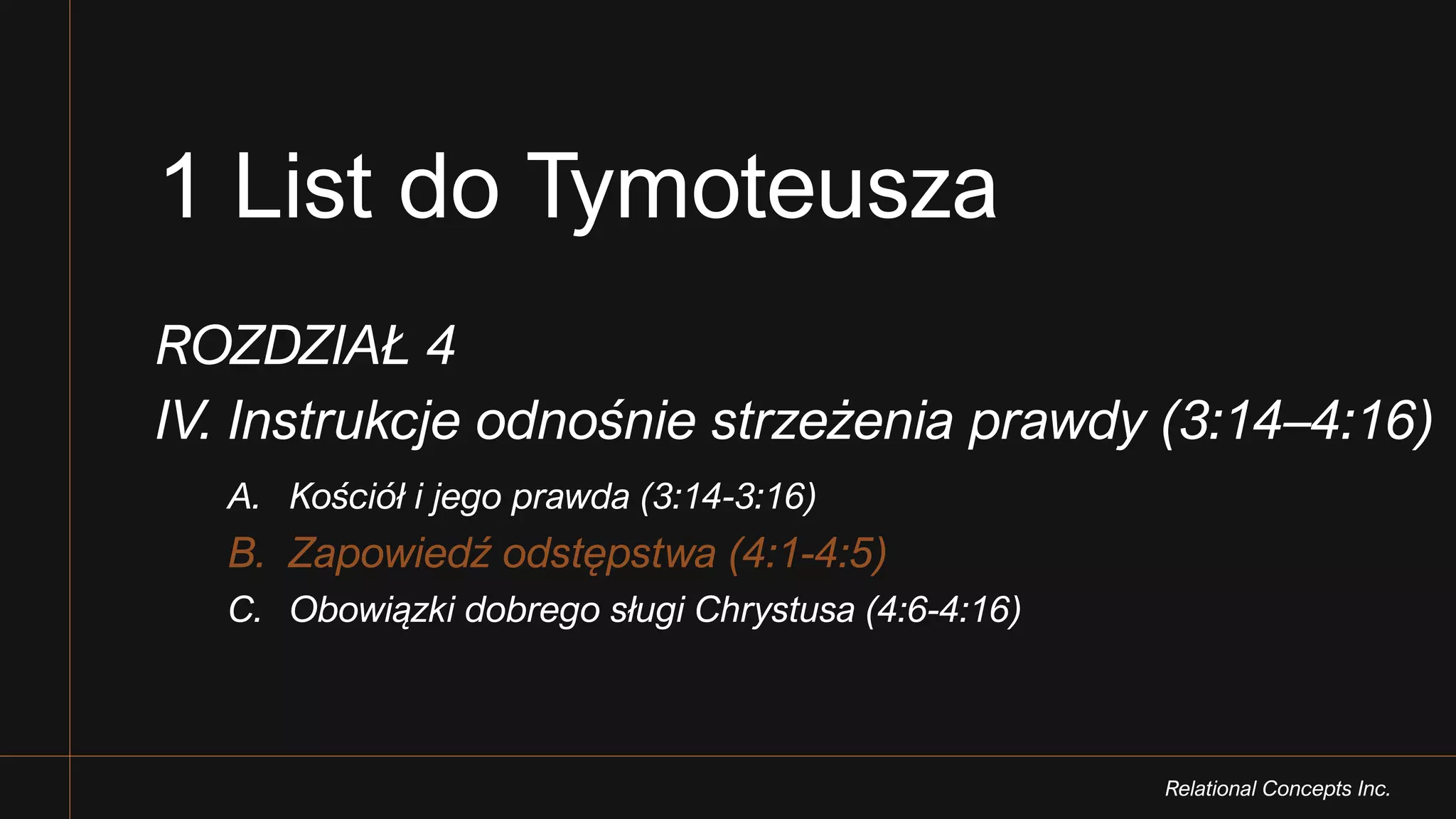 1 List do Tymoteusza Rozdział 4 | PPT