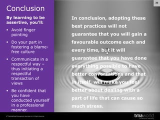 TMA World Viewpoint 37: How To Resolve Conflict In The Workplace | PDF
