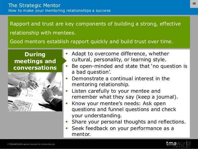 TMA World Viewpoint 33: A Guide To Strategic Mentoring