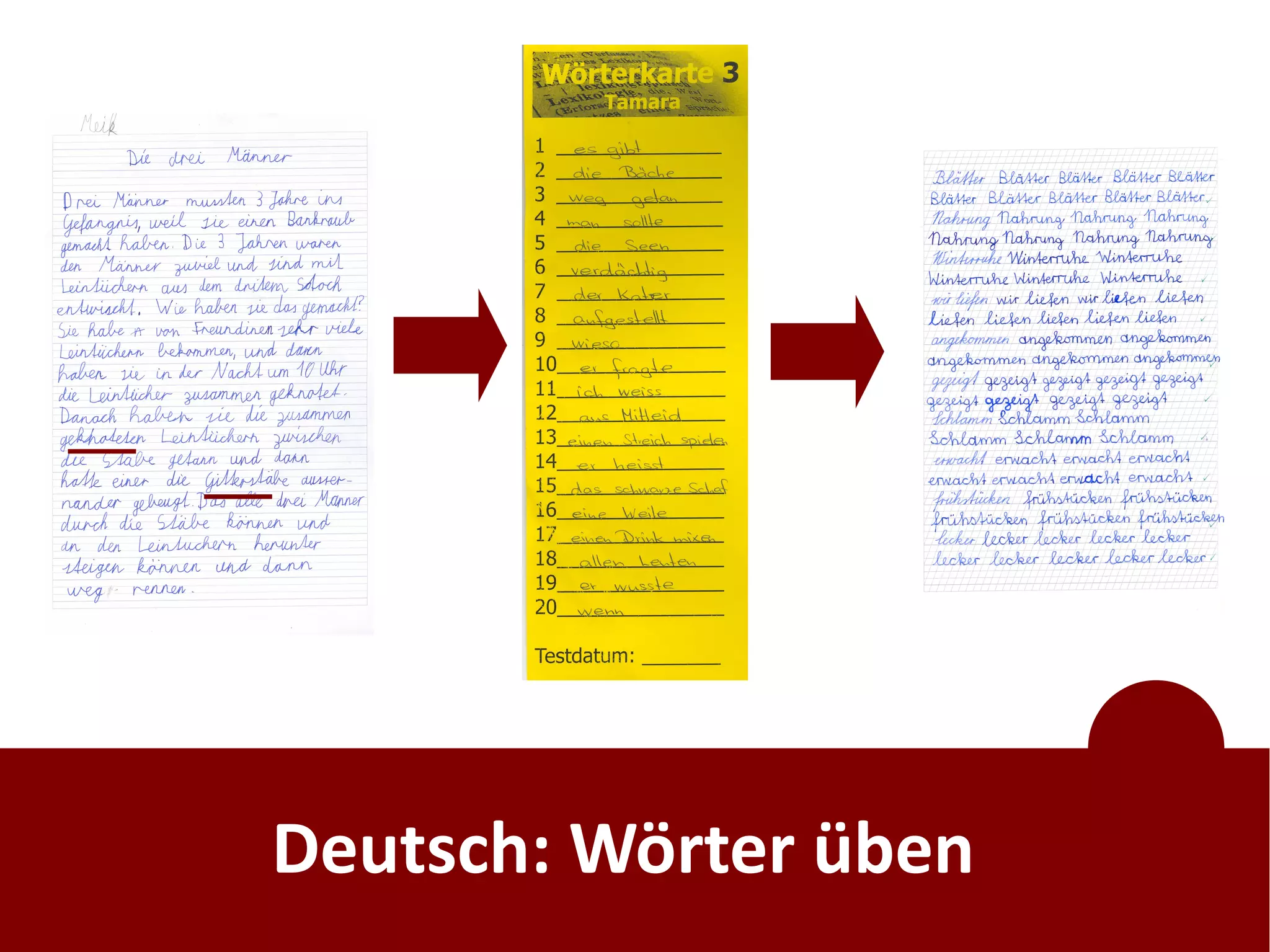 Deutsch: Wörter üben
 