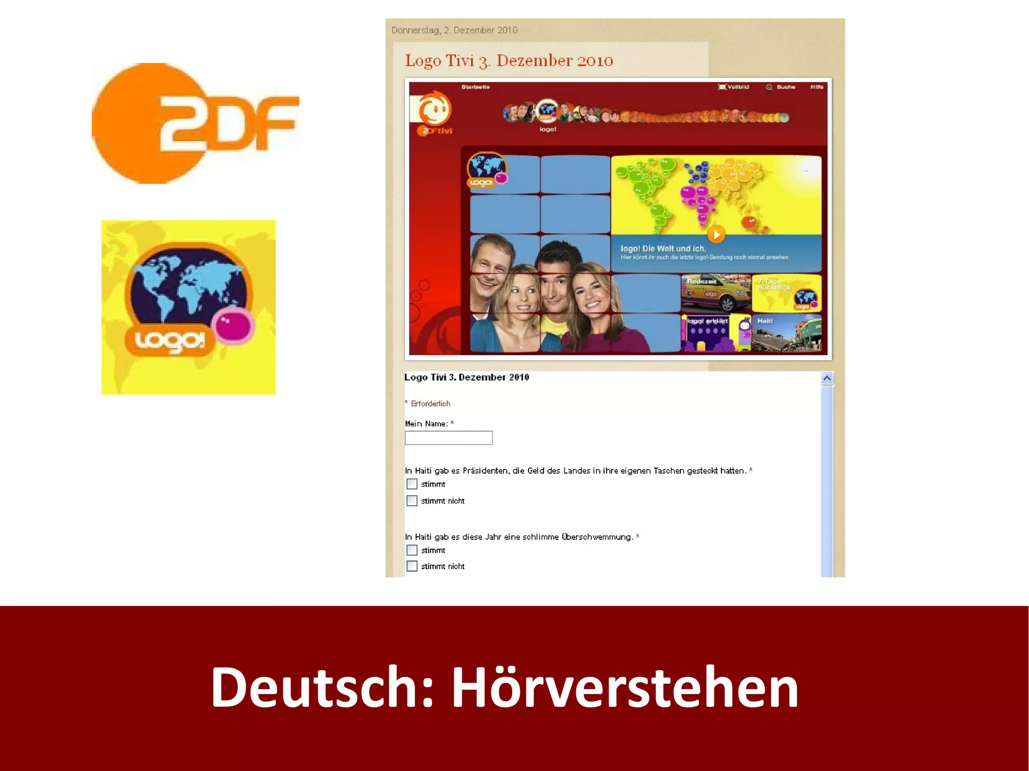 Deutsch: Hörverstehen
 