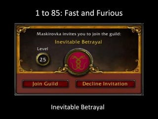 1 to 85: Fast and Furious
Inevitable Betrayal
 