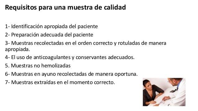 Resultado de imagen para requerimientos para muestra de sangre