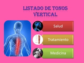 Listado de tonos vertical 