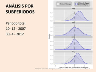 ANÁLISIS POR
SUBPERIODOS
Periodo total:
10- 12 - 2007
30- 4 - 2012
46
Fernando Fernández Rodríguez (ULPGC)
 