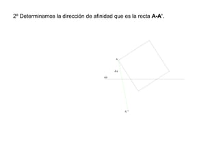 2º Determinamos la dirección de afinidad que es la recta A-A'.
d.a
A
A'
eje
 