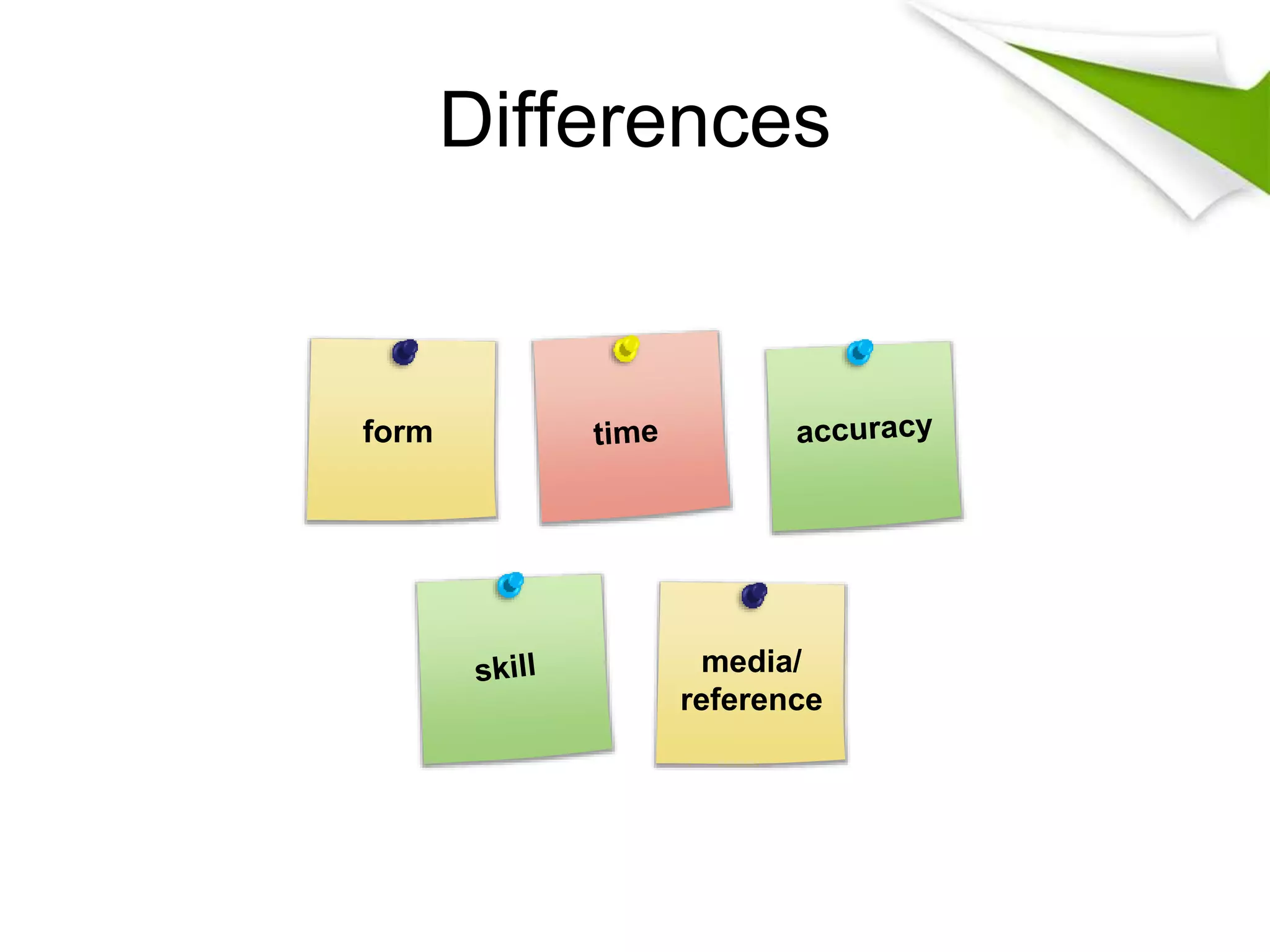 Differences
form
media/
reference
 
