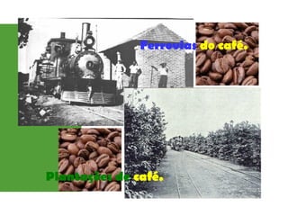 Ferrovias do café.
Plantações de café.
 