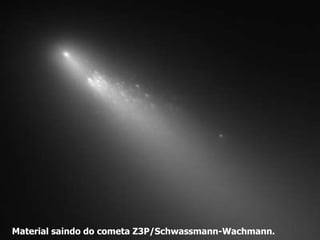 Material saindo do cometa Z3P/Schwassmann-Wachmann.
 