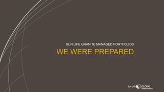 WE WERE PREPARED
SUN LIFE GRANITE MANAGED PORTFOLIOS
 