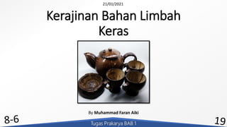 Kerajinan Bahan Limbah
Keras
By Muhammad Faran Aiki
Tugas Prakarya BAB 1
21/01/2021
 