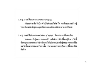 1.    25-35 ? (Subclinical phase of aging)
                F F       F F F             F F    F       ?F       F
               F ?             F           ?           F        F

2.     36-40 ? (Transitional phase of aging)     F?
                   F F?        ? ?F          F?F? ?     F? F
     F                                   F         F F?   ? ?F F
                        ?F             F       F ? F?     ?    F




                                                                        14
 