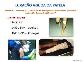 Tto conservador
Recidiva
14% a 57% - adultos
36% a 71% - Crianças
Dr David Sadigursky
 