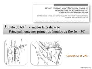 Ângulo de 60 ° - menor lateralização
Principalmente nos primeiros ângulos de flexão – 30°
Dr David Sadigursky
 